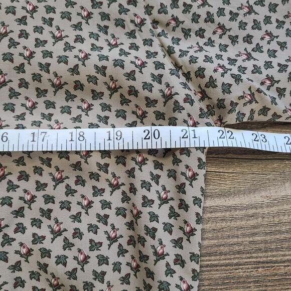 VTG J.G. Hook Beige 2 Piece Outfit Floral Button Up Top Skirt Pleat Retro Combo - Picture 8 of 14